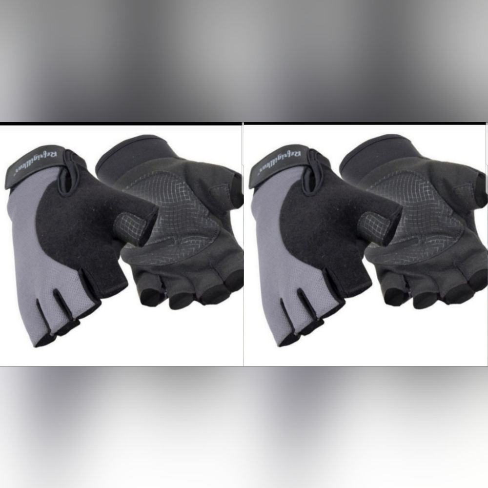 NEW! Refrigiwear Men's Black and Gray Fingerless Gloves Sz XL NWT (2 Pair)